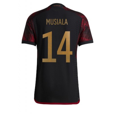 Moški Nogometni dresi Nemčija Jamal Musiala #14 Gostujoči SP 2022 Kratek Rokav
